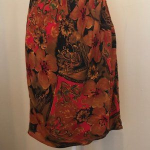 Casual Corner - Gold, Black & Red Skirt